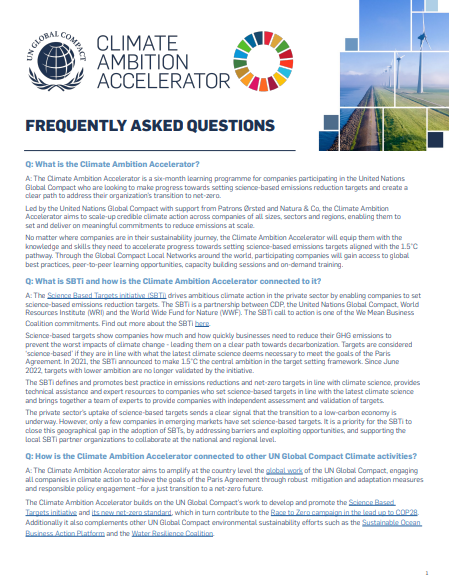 Climate Ambition Accelerator FAQ 2023
